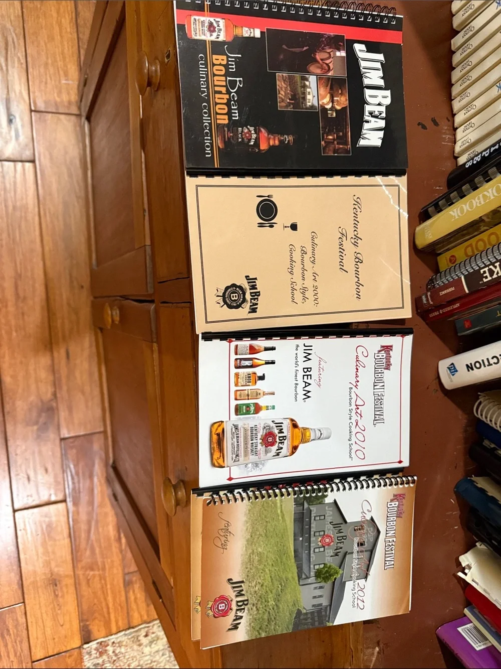 Cookbooks. Set of 4 Bourbon-Themed Spiral Notebooks - Cream, Black, White